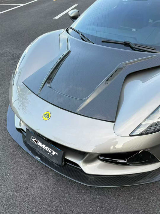 Lotus Emira 3.6 V6 2.0 Four-cylinder 2022-ON with Aftermarket Parts - High Down Force Version Front Lip Dry Pre-preg Carbon Fiber / FRP
