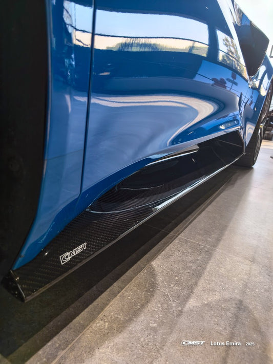 Lotus Emira 3.6 V6 2.0 Four-cylinder 2022-ON with Aftermarket Parts - Side Skirts Dry Pre-preg Carbon Fiber / FRP