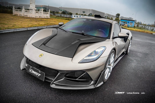 Lotus Emira 3.6 V6 2.0 Four-cylinder 2022-ON with Aftermarket Parts - V2 Front Lip Dry Pre-preg Carbon Fiber / FRP