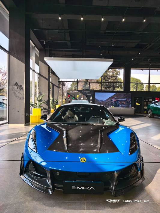 Lotus Emira 3.6 V6 2.0 Four-cylinder 2022-ON with Aftermarket Parts - V2 Front Lip Dry Pre-preg Carbon Fiber / FRP