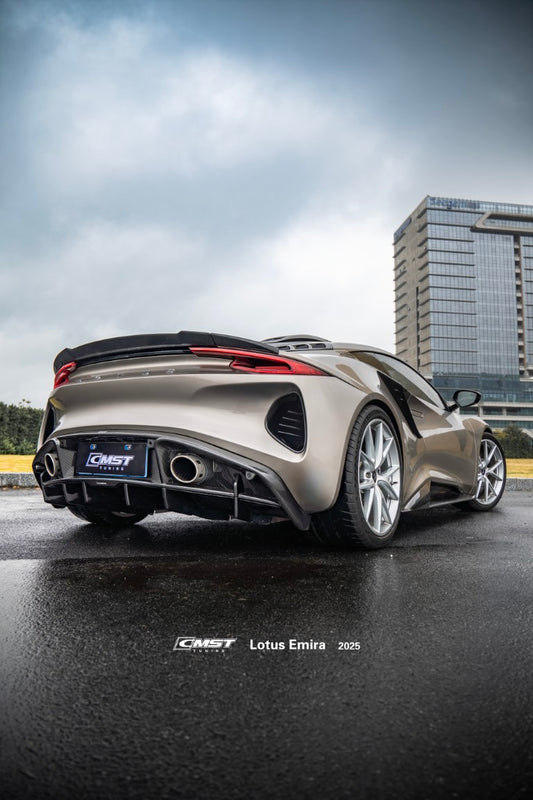 Lotus Emira 3.6 V6 2.0 Four-cylinder 2022-ON with Aftermarket Parts - V2 Rear Spoiler Dry Pre-preg Carbon Fiber / FRP