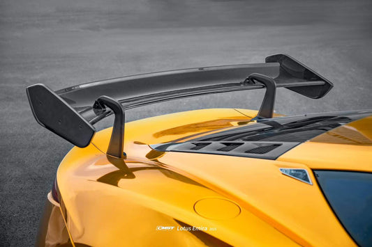 Lotus Emira 3.6 V6 2.0 Four-cylinder 2022-ON with Aftermarket Parts - V3 Rear Spoiler Dry Pre-preg Carbon Fiber / FRP