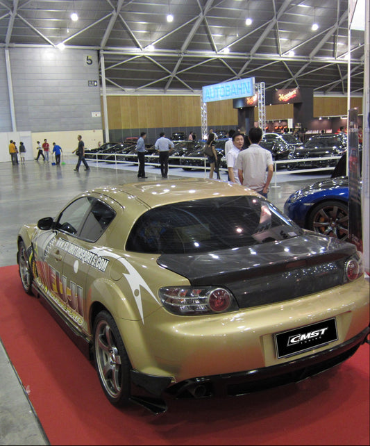 Mazda RX-8 2004 2005 2006 2007 2008 2009 with Aftermarket Parts - Rear Trunk Lid Carbon Fiber / FRP from CMST Tuning