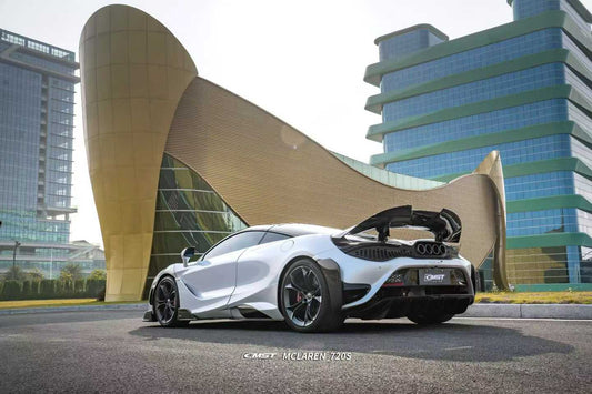 McLaren 720s 2018 2019 2020 2021 2022 2023 with Aftermarket Parts - 765lt Conversion Rear Spoiler Wing Carbon Fiber / FRP from CMST Tuning