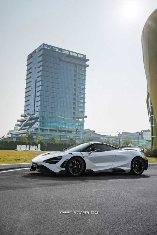 McLaren 720s 2018 2019 2020 2021 2022 2023 & 765LT 2021 2022 & 750s 2024 with Aftermarket Parts - 765lt Conversion Side Skirts Carbon Fiber / FRP from CMST Tuning