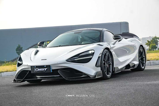 McLaren 720s 2018 2019 2020 2021 2022 2023 & 765LT 2021 2022 & 750s 2024 with Aftermarket Parts - 765lt Conversion Side Skirts Carbon Fiber / FRP from CMST Tuning