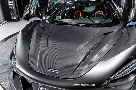 McLaren 720S 2018 2019 2020 2021 2022 2023 & 750S 2024-ON & 765LT 2021 2022 with Aftermarket Parts - Hood Carbon Fiber / FRP from CMST Tuning