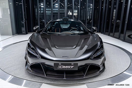 McLaren 720S 2018 2019 2020 2021 2022 2023 & 750S 2024-ON & 765LT 2021 2022 with Aftermarket Parts - Hood Carbon Fiber / FRP from CMST Tuning