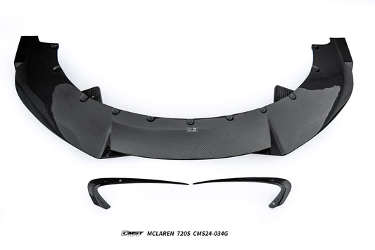 McLaren 720S 2018 2019 2020 2021 2022 2023 with Aftermarket Parts - V2 Front Lip Carbon Fiber / FRP from CMST Tuning