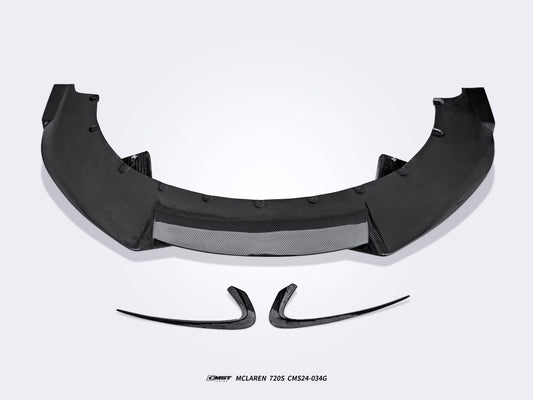 McLaren 720S 2018 2019 2020 2021 2022 2023 with Aftermarket Parts - V2 Front Lip Carbon Fiber / FRP from CMST Tuning