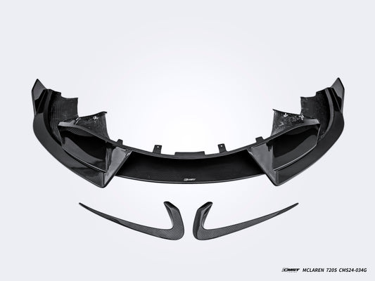 McLaren 720S 2018 2019 2020 2021 2022 2023 with Aftermarket Parts - V2 Front Lip Carbon Fiber / FRP from CMST Tuning