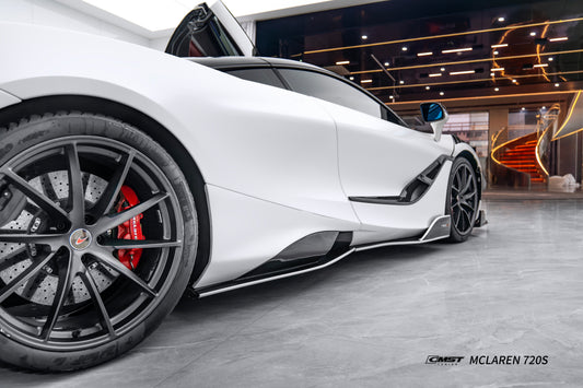 McLaren 720s 2018 2019 2020 2021 2022 2023 & 765LT 2021 2022 & 750s 2024 with Aftermarket Parts - 765lt Conversion Side Skirts Carbon Fiber / FRP from CMST Tuning
