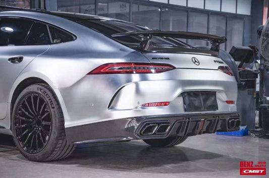 Mercedes Benz AMG GT 4 Door GT53 GT43 GT50 X290 2019-ON with Aftermarket Parts - Rear Diffuser & Exhaust Tips Carbon Fiber / FRP from CMST Tuning