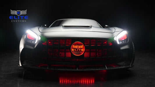 Mercedes Benz AMG GT GTS GTC C190 2016-2021 (designed to work with CMST Black Series Style Front Fenders, corner small lips would need to be shaved off for fitment with OEM fenders, 3 point star not included) with Aftermarket Parts - Front Bumper Set Carbon Fiber / FRP from CMST Tuning