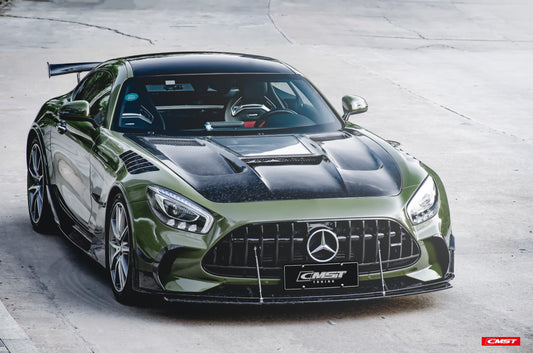 Mercedes Benz AMG GT GTS C190 2016-2021 with Aftermarket Parts - Black Series Style Side Skirts Carbon Fiber / FRP from CMST Tuning