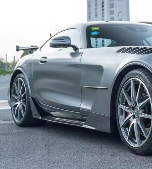 Mercedes Benz AMG GT GTS C190 2016-2021 with Aftermarket Parts - Black Series Style Side Skirts Carbon Fiber / FRP from CMST Tuning