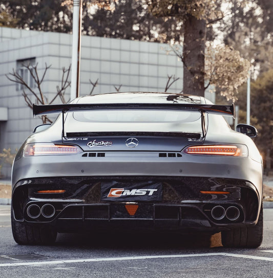 Mercedes Benz AMG GT GTS C190 2016-2021 with Aftermarket Parts - Black Series Style Rear Bumper & Diffuser Carbon Fiber / FRP from CMST Tuning