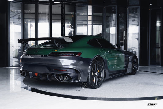 Mercedes Benz AMG GT GTS C190 2016-2021 with Aftermarket Parts - Black Series Style Rear Bumper & Diffuser Carbon Fiber / FRP from CMST Tuning
