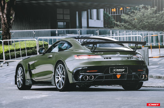 Mercedes Benz AMG GT GTS C190 2016-2021 with Aftermarket Parts - Black Series Style Rear Bumper & Diffuser Carbon Fiber / FRP from CMST Tuning