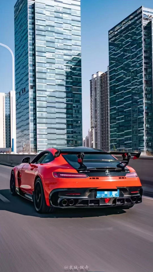 Mercedes Benz AMG GT GTS C190 2016 2017 2018 2019 2020 2021 with Aftermarket Parts - Black Series Rear Wheel Arch Trim Carbon Fiber / FRP from CMST Tuning