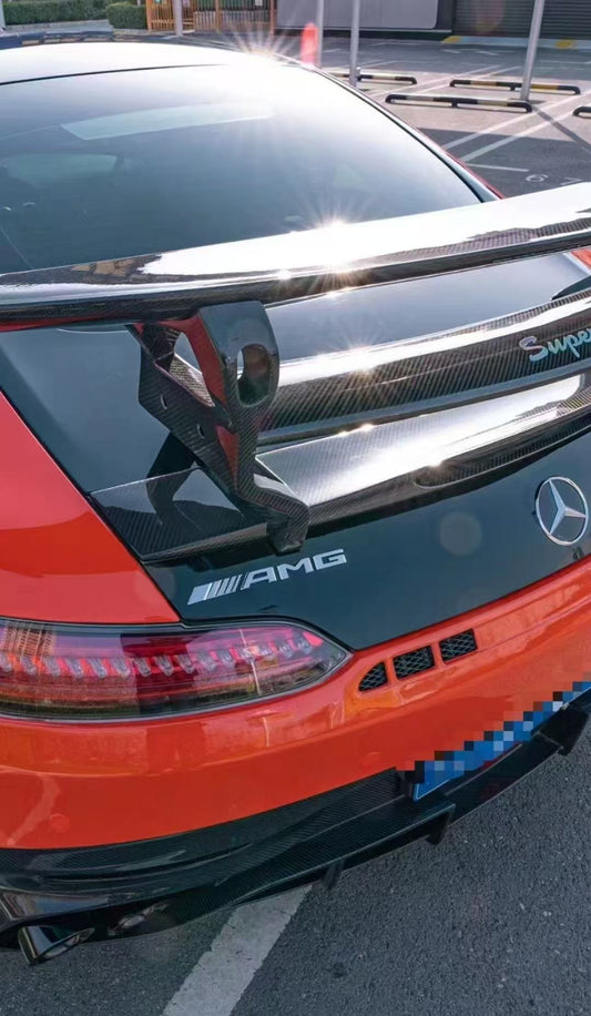 Mercedes Benz AMG GT Base GTS GTC C190 2016 2017 2018 2019 2020 2021 with Aftermarket Parts - V2 Rear Wing Carbon Fiber / FRP from CMST Tuning