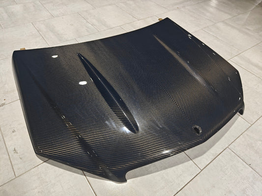 Mercedes Benz C-Class C300 C280 W204 Pre-Facelift 2007 2008 2009 2010 2011 with Aftermarket Parts - Hood Carbon Fiber from CMST Tuning