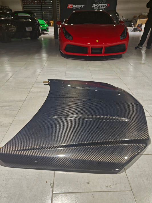 Mercedes Benz C-Class C300 C280 W204 Pre-Facelift 2007 2008 2009 2010 2011 with Aftermarket Parts - Hood Carbon Fiber from CMST Tuning