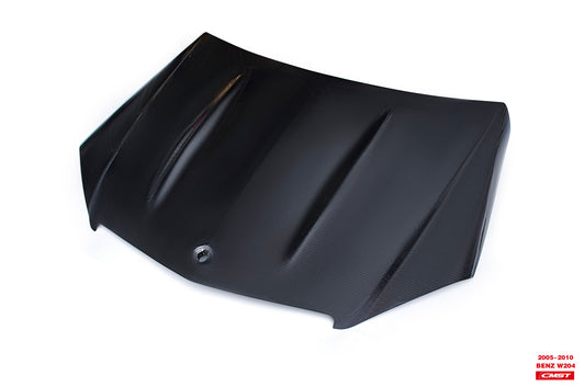 Mercedes Benz C-Class C300 C280 W204 Pre-Facelift 2007 2008 2009 2010 2011 with Aftermarket Parts - Hood Carbon Fiber from CMST Tuning
