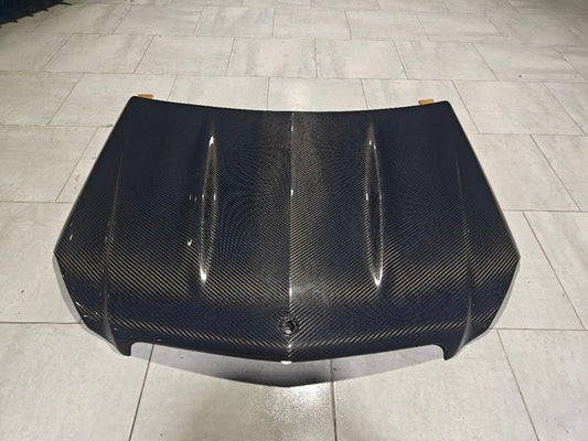 Mercedes Benz C-Class C350 C300 C250 Luxury Sport W204 Facelift 2012 2013 2014 with Aftermarket Parts - Hood Carbon Fiber from CMST Tuning