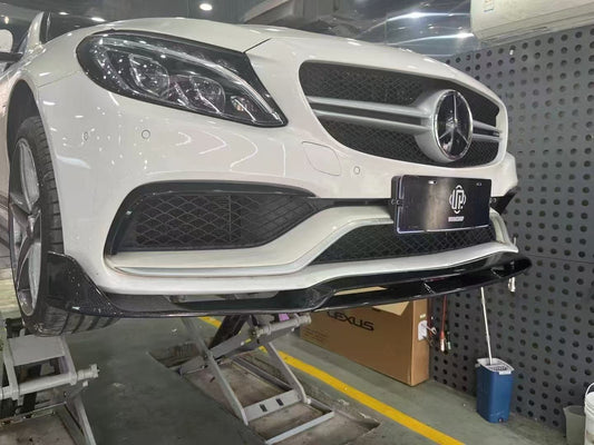 Mercedes Benz C63S C63 AMG W205 Sedan 2015-2021 & C63S C63 AMG W205 Coupe 2017-2023 & C63S C63 AMG W205 Convertible 2017-2023 with Aftermarket Parts - Carbon Fiber FRP Front Lip Splitter from CMST Tuning