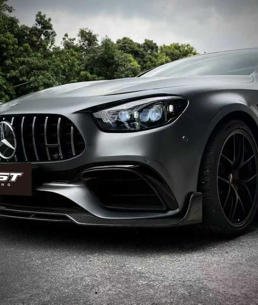 Mercedes Benz E-Class E63S E63 W213 2021-2023 with Aftermarket Parts - Carbon Fiber FRP Front Intake Vent Cover from CMST Tuning