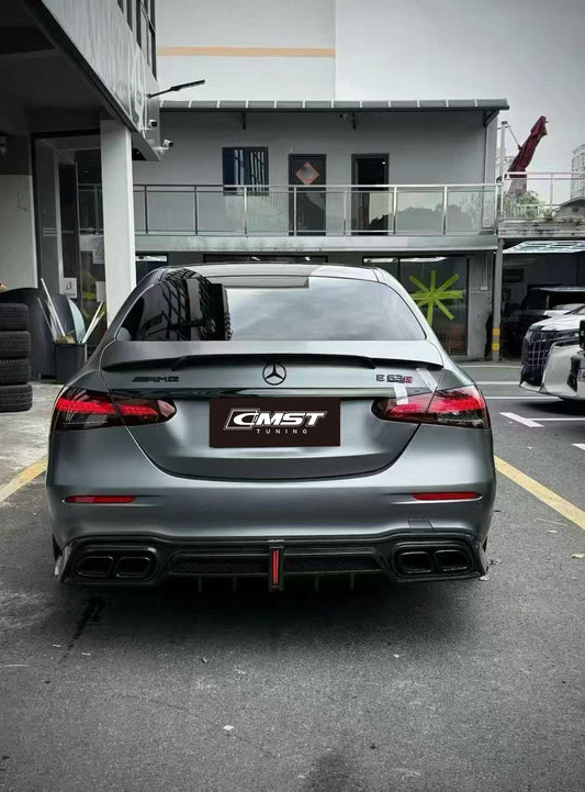 Mercedes Benz E-Class E63S E63 E53 E43 AMG E550 E450 E400 E350 E300 W213 2017-2023 with Aftermarket Parts - Carbon Fiber FRP Rear Diffuser from CMST Tuning