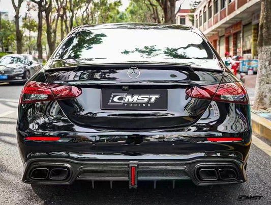 Mercedes Benz E-Class E63S E63 E53 E43 AMG E550 E450 E400 E350 E300 W213 2017 2018 2019 2020 2021 2022 2023 with Aftermarket Parts - Rear Duck Bill Tail Spoiler Pre-preg Carbon Fiber/FRP from CMST Tuning