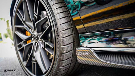 Mercedes Benz E-Class E63S E63 E53 E43 AMG E550 E450 E400 E350 E300 W213 2017 2018 2019 2020 2021 2022 2023 with Aftermarket Parts - Side Skirts Pre-preg Carbon Fiber / FRP from CMST Tuning