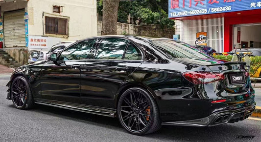 Mercedes Benz E-Class E63S E63 E53 E43 AMG E550 E450 E400 E350 E300 W213 2017 2018 2019 2020 2021 2022 2023 with Aftermarket Parts - Side Skirts Pre-preg Carbon Fiber / FRP from CMST Tuning