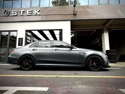Mercedes Benz E-Class E63S E63 E53 E43 AMG E550 E450 E400 E350 E300 W213 2017 2018 2019 2020 2021 2022 2023 with Aftermarket Parts - Side Skirts Pre-preg Carbon Fiber / FRP from CMST Tuning