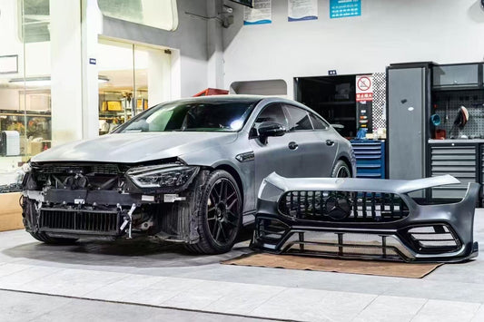 Mercedes Benz AMG GT 4 Door GT63 GT63s GT53 GT43 GT50 X290 2019 2020 2021 2022 2023 2024 with Aftermarket Parts - Front Bumper Set Carbon Fiber / FRP from CMST Tuning