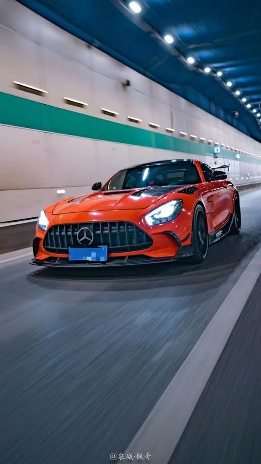 Mercedes Benz AMG GT GTS C190 2016 2017 2018 2019 2020 2021 with Aftermarket Parts - Black Series Side Skirts Carbon Fiber / FRP from CMST Tuning