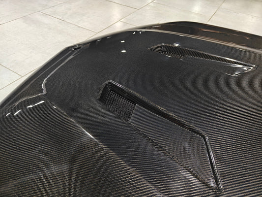Mercedes Benz W204 C63 AMG Facelift 2012 2013 2014 with Aftermarket Parts - Hood Carbon Fiber from CMST Tuning