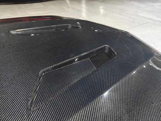 Mercedes Benz W204 C63 AMG Facelift 2012 2013 2014 with Aftermarket Parts - Hood Carbon Fiber from CMST Tuning