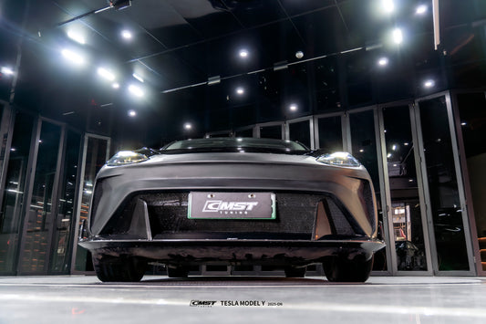 Tesla Model Y Performance AWD Long Range RWD Standard 2020 2021 2022 2023 2024 2025 with Aftermarket Parts - Front Bumper & Front Lip Carbon Fiber / FRP from CMST Tuning