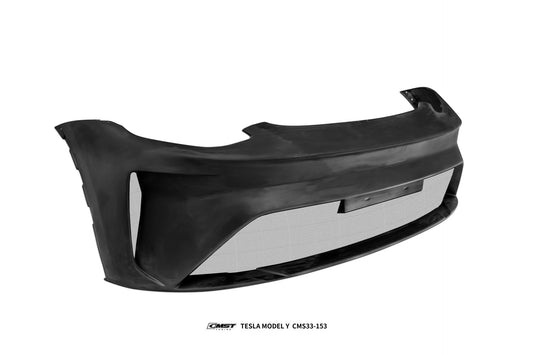 Tesla Model Y Performance AWD Long Range RWD Standard 2020 2021 2022 2023 2024 2025 with Aftermarket Parts - Front Bumper & Front Lip Carbon Fiber / FRP from CMST Tuning