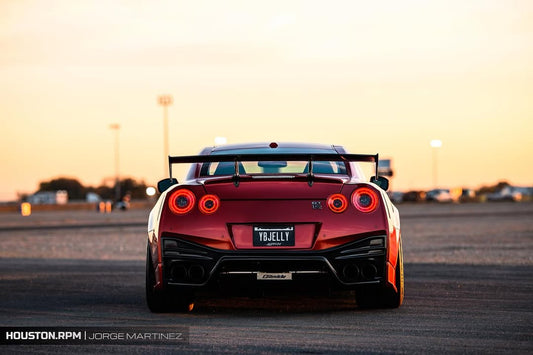 Nissan GTR Nismo T-Spec Black Edition Track Edition Premium Pure 2008 2009 2010 2011 2012 2013 2014 2015 2016 2017 2018 2019 2020 2021 2022 2023 (2017+ rear bumper is required for 2008 2009 2010 2011 2012 2013 2014 2015 2016 model year) with Aftermarket Parts - Nismo Style Rear Bumper & Diffuser Carbon Fiber / FRP / PP from CMST Tuning