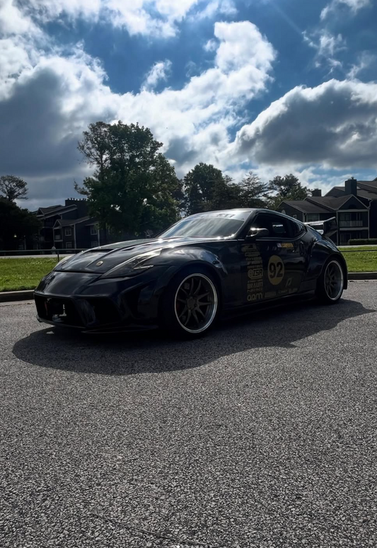 Nissan 370Z Nismo Sport Touring Base Fairlady Z Z34 2009 2010 2011 2012 2013 2014 2015 2016 2017 2018 2019 2020 with Aftermarket Parts - V1 Glass Clearview Hood Bonnet Carbon Fiber / FRP from CMST Tuning