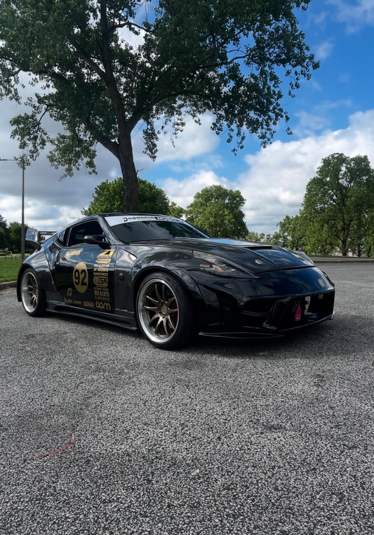 Nissan 370Z Nismo Sport Touring Base Fairlady Z Z34 2009 2010 2011 2012 2013 2014 2015 2016 2017 2018 2019 2020 with Aftermarket Parts - V1 Glass Clearview Hood Bonnet Carbon Fiber / FRP from CMST Tuning