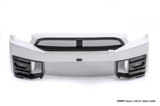 Nissan GTR R35 CBA DBA EBA 2008 2009 2010 2011 2012 2013 2014 2015 2016 2017 2018 2019 2020 2021 2022 2023 2024 (for installation on 2008-2016 vehicles, 2017-2024 hood is recommended) with Aftermarket Parts - 2024 NISMO Style Front Bumper & Lip & Undertray Carbon Fiber / FRP from CMST Tuning