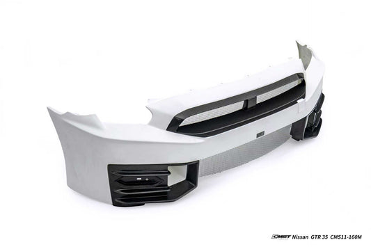 Nissan GTR R35 CBA DBA EBA 2008 2009 2010 2011 2012 2013 2014 2015 2016 2017 2018 2019 2020 2021 2022 2023 2024 (for installation on 2008-2016 vehicles, 2017-2024 hood is recommended) with Aftermarket Parts - 2024 NISMO Style Front Bumper & Lip & Undertray Carbon Fiber / FRP from CMST Tuning