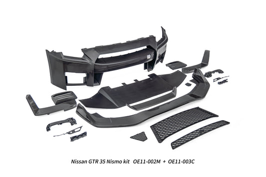 Nissan GTR R35 CBA DBA EBA 2008 2009 2010 2011 2012 2013 2014 2015 2016 2017 2018 2019 2020 2021 2022 2023 2024 (for installation on 2008-2016 vehicles, 2017-2024 hood is recommended) with Aftermarket Parts - Nismo Style Front Bumper & Lip Carbon Fiber from CMST Tuning