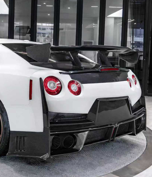 Nissan GTR R35 CBA DBA EBA 2008 2009 2010 2011 2012 2013 2014 2015 2016 2017 2018 2019 2020 2021 2022 2023 2024 with Aftermarket Parts - 2024 NISMO Style Rear Spoiler Carbon Fiber / FRP from CMST Tuning