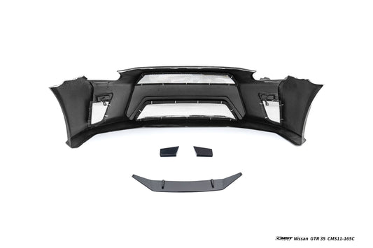 Nissan GTR R35 CBA DBA EBA 2008 2009 2010 2011 2012 2013 2014 2015 2016 2017 2018 2019 2020 2021 2022 2023 2024 (for installation on 2017-2024 vehicles, 2008-2016 hood is recommended) with Aftermarket Parts - HORIZON Front Bumper & Undertray Carbon Fiber / FRP from CMST Tuning